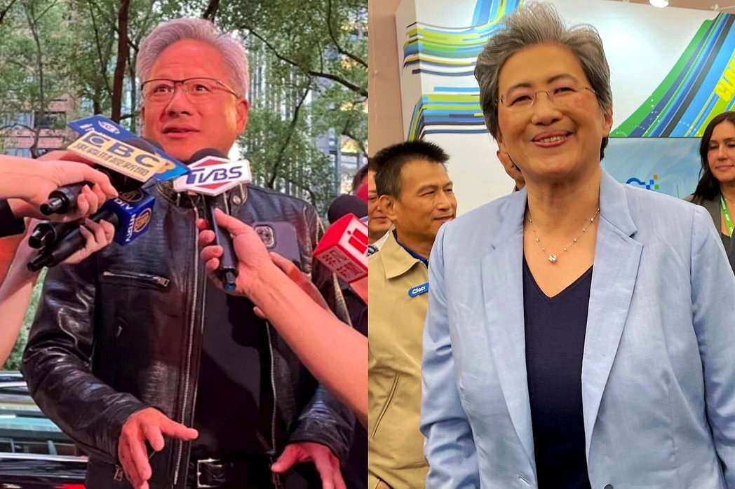 图左为辉达执行长黄仁勋、右为超微执行长苏姿丰。记者吴康玮/摄影 图左为辉达执行长黄仁勋、右为超微执行长苏姿丰。记者吴康玮/摄影